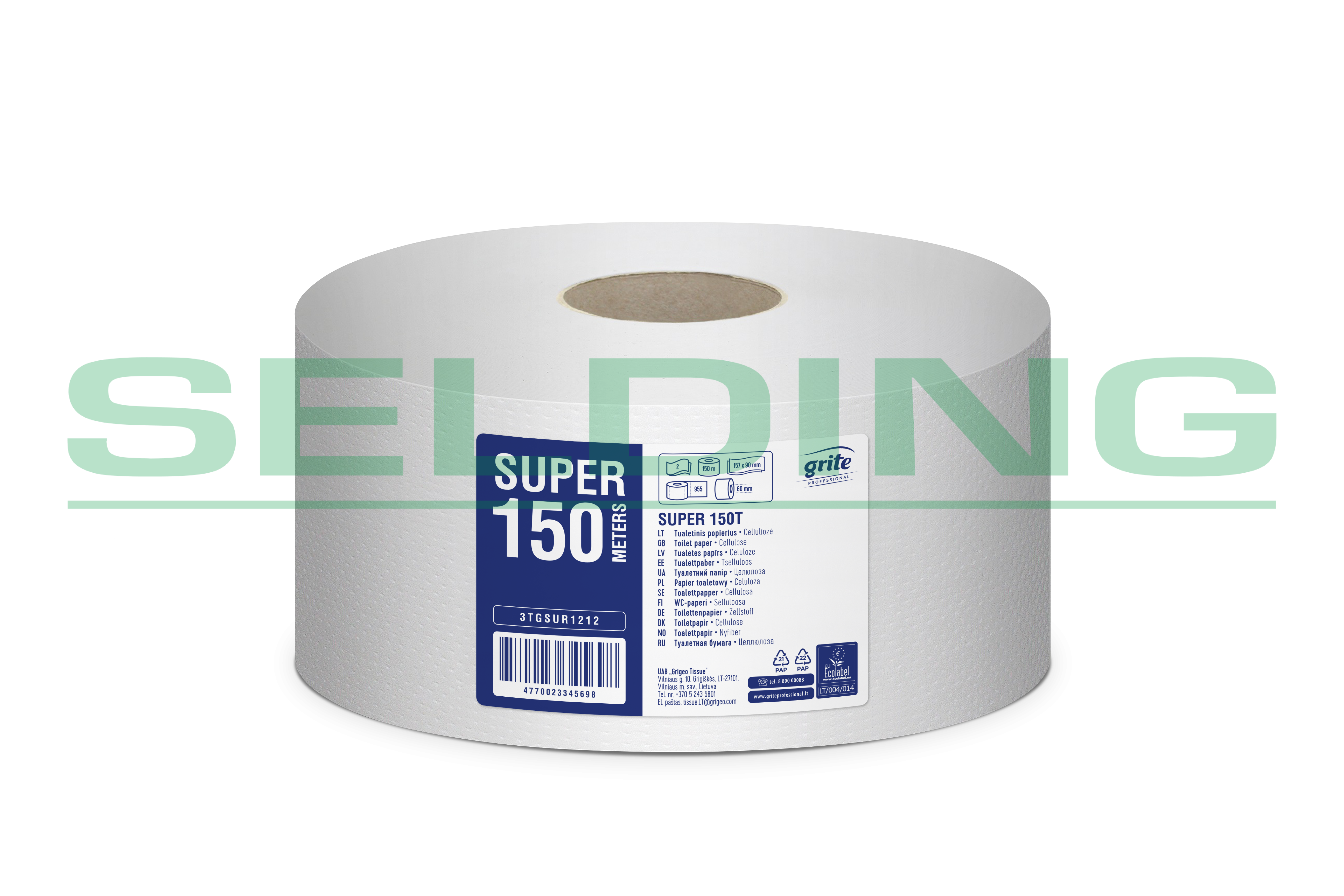Tualetes papīrs GRITE Super 150, balts