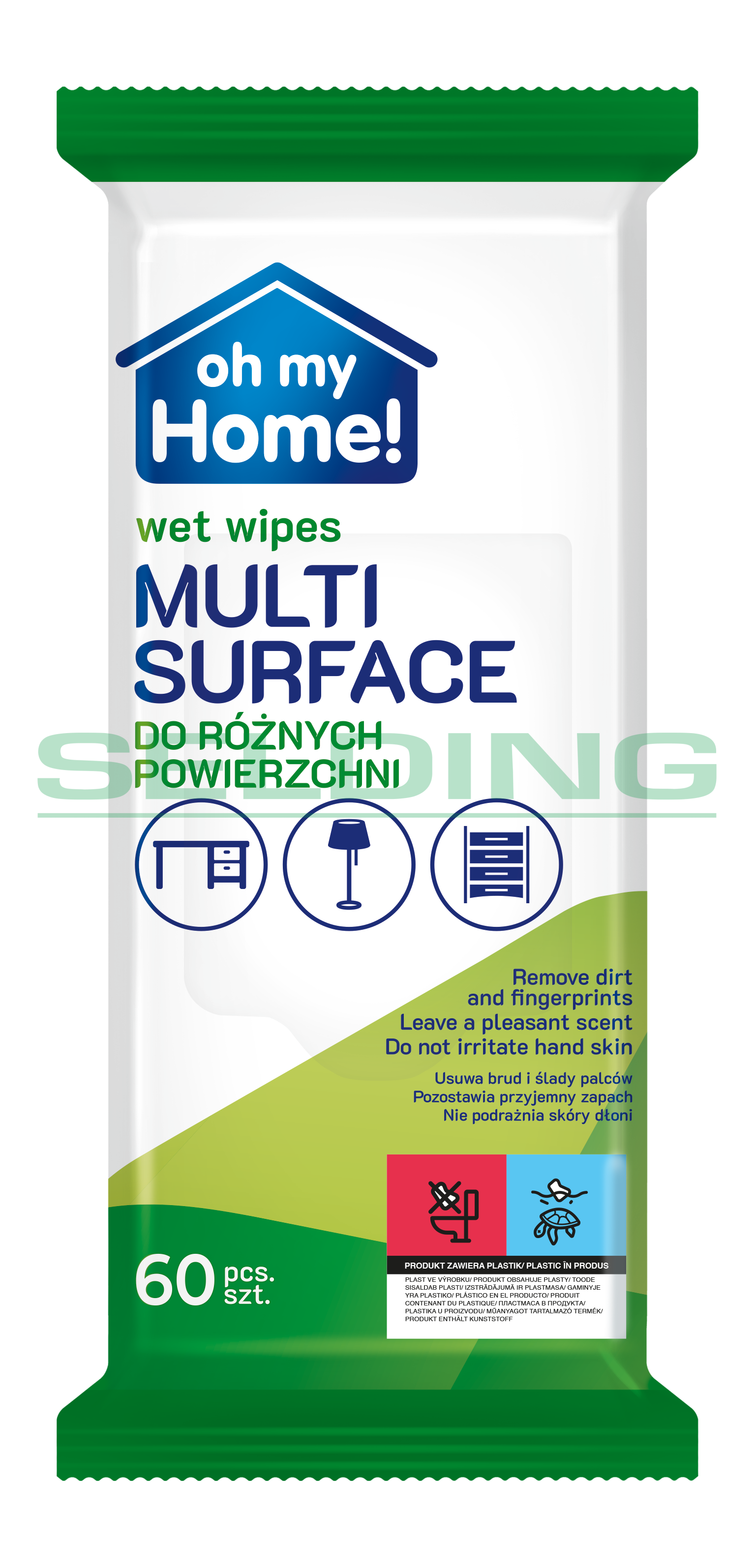 Mitrās salvetes Oh my Home!, 60gab